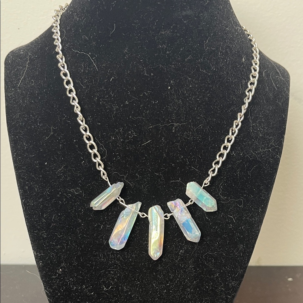 Aurora quartz Crystal Pendant Necklace